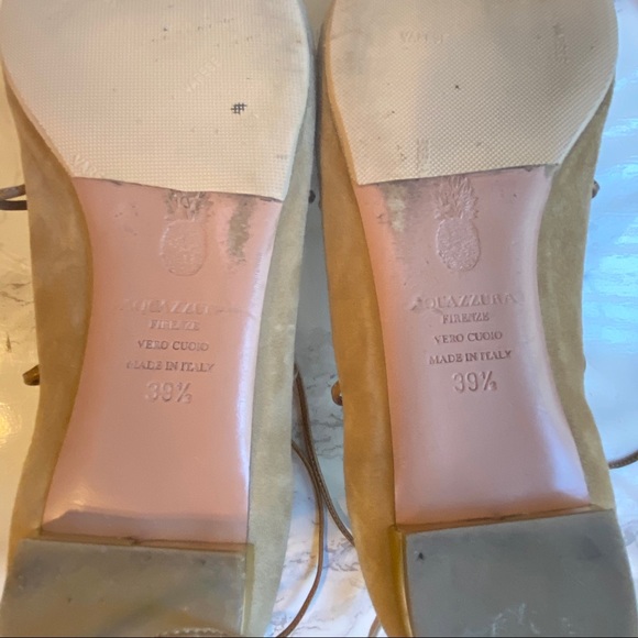 Aquazzura Cayenne Lace-Up Flats Cappuccino 9.5 - Picture 9 of 9
